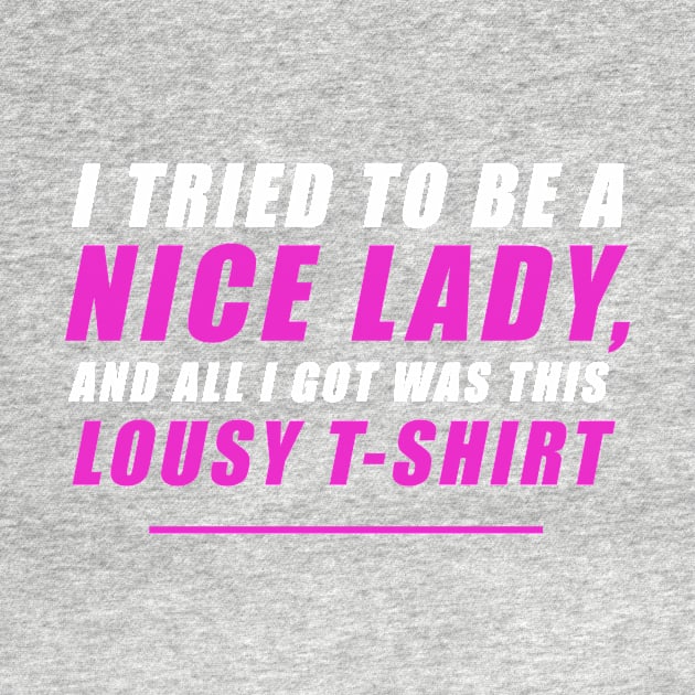 I tried to be a nice lady and all I got was this lousy t-shirt by NoelleNotions